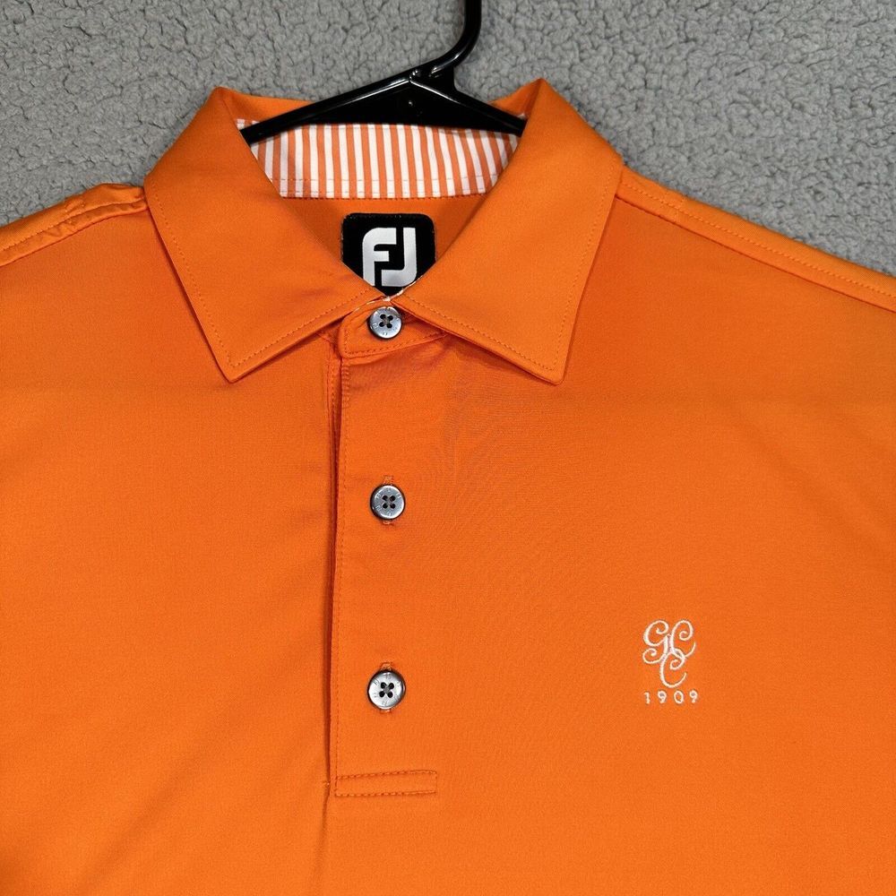 FootJoy FJ Shirt Mens Medium‎ Orange Performance Polo Greensboro Country Club